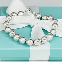 7&quot; Small Tiffany HardWear Ball Bracelet Sterling Silver 10mm Beads - £233.53 GBP