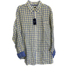 Cremieux Classics 100% Linen Long Sleeve Plaid Button Down Shirt Mens Sz... - £23.11 GBP