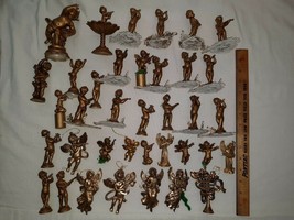 Vintage Cherub Music Angel Christmas Ornament Mixed Lot 35+ Gold Gilded Painted - £35.37 GBP