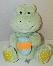 Animal Adventure plush frog holding Easter egg green orange yellow blue - $7.27