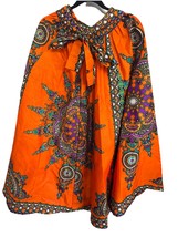 Vintage Laddi Boho Skirt Dashiki Print Orange Festival One Size- Vibrant... - $34.00