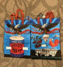 2 Trader Joe&#39;s Washington DC Shopping Tote Bag  WHITE HOUSE MEMORIAL EAGLE - £11.27 GBP