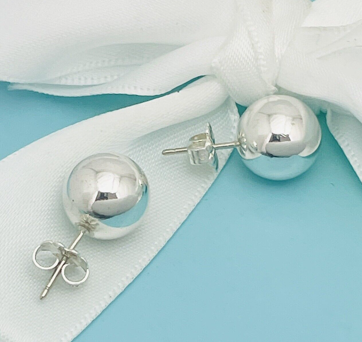 Tiffany & Co HardWear Bead Ball Stud Earrings 10mm Silver FREE Shipping GENUINE - $219.00