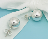 Tiffany &amp; Co HardWear Bead Ball Stud Earrings 10mm Silver FREE Shipping ... - $219.00
