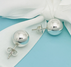 Tiffany &amp; Co HardWear Bead Ball Stud Earrings 10mm Silver FREE Shipping ... - £171.81 GBP