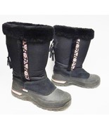BAFFIN ABBY Junior Winter Snow BOOTS Faux Fur Removable Liners Black Size 5 - £22.73 GBP