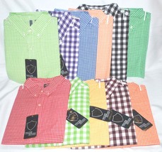 True Rock 100% Cotton Checked Gingham Lightweight  Oxford Shirt 11 COLOR... - $14.99