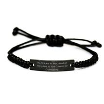 The Voices in My Head are Telling. Black Rope Bracelet, Classic Car Coll... - $21.51