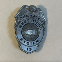 Vintage Operator West Ridge System Driver Hat Cap Badge 13 Bus Transit Rare - £90.59 GBP