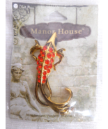 2008 Blue Moon Manor House Gold Metal Red Rhinestone Coy Fish Pendant 2 ... - £11.00 GBP
