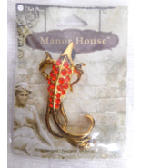 2008 Blue Moon Manor House Gold Metal Red Rhinestone Coy Fish Pendant 2 ... - $13.99