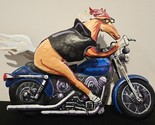 Handmade Painted Motorcycle and Horse Wall Decor 14&quot; x 10&quot; - $38.69