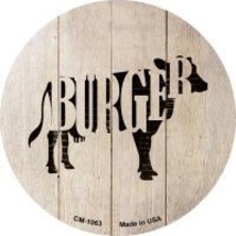 Cows Make Burgers Novelty Metal Mini Circle Magnet CM-1063 - £10.18 GBP