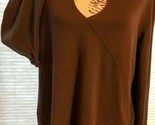Women’s One Step Up Plus Brown Peep Hole brown Pullover Shirt SKU 046-03 - $6.44