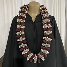 Graduation Money Lei 25 Crisp New Bills Folded Maroon Card stock W/white... - $89.10