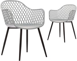 Canglong Modern Metal Legs Easily Assemble Mid Century Molded Plastic, Grey - £140.67 GBP