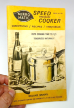 Mirro Matic Speed Pressure Cooker Cookbook Paperback Various Authors 1972 - £9.92 GBP