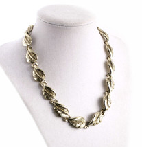 Vintage Coro Signed Gold Necklace - 18&quot; Choker Adjustable - Leaf Design -Hey Viv - £17.54 GBP
