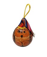 Dried Mate Gourd Owls Ornaments wearing a hat Holiday Christmas nativity - $214.57 MXN