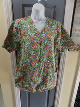 Barco Uniforms Medical Frog Print Scrub Shirt Size Small Women&#39;s EUC - £12.82 GBP