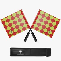 Great Call Soccer Referee Flag Pro Set Head Linesman Red Yellow Flags Fr... - £12.57 GBP