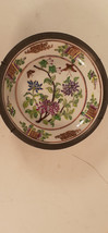 Antique Japanese Hand-painted Porcelain Bowl in Pewter Frame - $17.60
