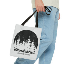 Black &amp; White Pine Forest Wanderlust Tote Bag, Nature Lover&#39;s Canvas Bag... - $21.63+