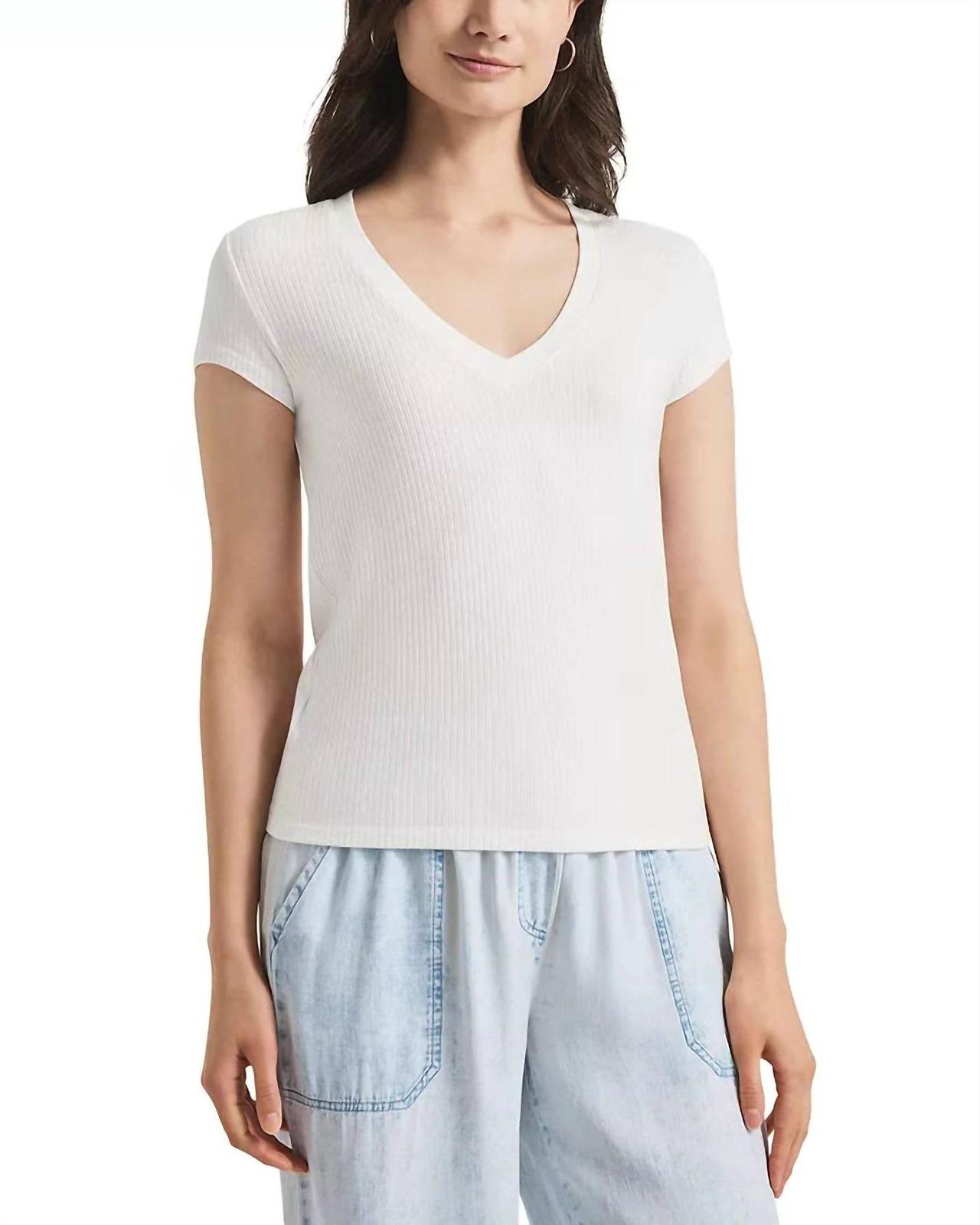 Splendid Hailey Rib Short Sleeve V-Neck Tee Size XS - $43.56