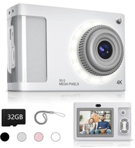 Digital Camera 1080P 2.4” Screen 16 LED Filling Lights 32 GB TF card Silver Kids - £32.51 GBP