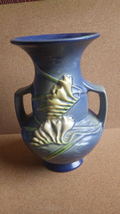 Vintage Roseville Art Pottery Blue Freesia Vase 122-8 AS-IS - £35.97 GBP