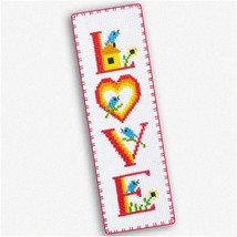 Love Birds&#39; Cross Stitch Bookmark Bliss Kit - DIY Embroidery Set for Adults - In - $41.53