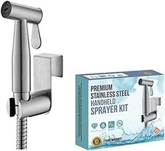 Premium Stainless Steel Handheld Bidet Sprayer Kit, Diaper Cleaning, Self - £29.53 GBP