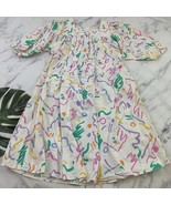 Womens Vintage 80s Muumuu Midi Dress Plus Size 2x White Colorful Paint P... - $629.98 MXN