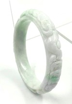 7&quot;Handcrafted Handmade Genuine Burmese Jade Natural Color Women Bangle Bracelet - £45.74 GBP