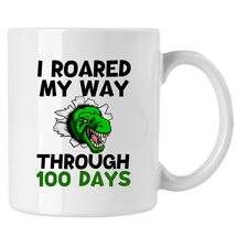 I Roared my Way Through 100 Days of School Mug, Funny Dinosaur Mug - £13.23 GBP