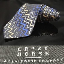 Crazy Horse Claiborne Tie Necktie Optical Illusion Geometric Gold Copper Blue - £9.81 GBP