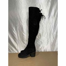 Dream Pairs Black Over The Knee Platform Boots Block Heel Sz 10 - £28.11 GBP