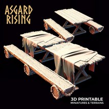 3D Printed Asgard Rising Tables and Benches Set 28mm - 32mm Ragnarok D&amp;D - £8.05 GBP+