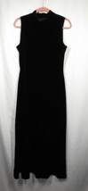 Women&#39;s Sz 12, Vintage Casual Corner Black Velvet Mock Neck Formal Maxi Dress - $50.00