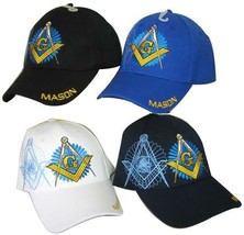 NEW EMBROIDERED ( WHITE ) MASON MASONIC LODGE CAP HAT FREEMASONRY - $19.09