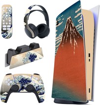 Playvital The Great Wave Full Set Skin Decals For Ps5 Console Digital Edition, - $32.93