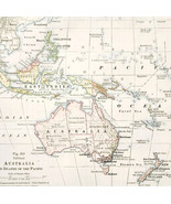 1916 Map Australia New Zealand Oceania Pacific Island Philippine Politic... - €25,67 EUR