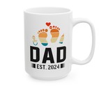 Dad Ceramic Coffee Mug | Perfect Gift for New Dad Est. 2024 | White 15oz - $11.32