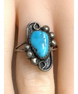 sterling silver 925 navajo turquoise ring size 6.5 - $52.16