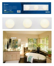 Westinghouse 66594 Bathroom Bar Fixture 3-Lights Incandescent Wall Mount, White - $16.24
