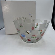 Lenox Nature&#39;s Splendor Glass salad bowl. Signed P.K.P.  Hard To Find - $39.60