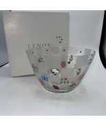 Lenox Nature&#39;s Splendor Glass salad bowl. Signed P.K.P.  Hard To Find - £31.13 GBP