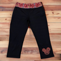 Disney Parks Leggings Mickey Mouse Pluto Paisley Cropped Yoga Pants Womens Med - £15.59 GBP