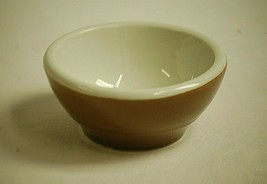 Old Vintage Hall Stoneware Dessert Sauce Berry Bowl Brown White 4&quot; Bowl USA MCM - £11.86 GBP