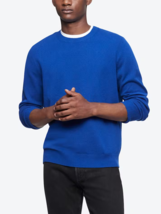 Calvin Klein Men&#39;s Solid Crewneck Merino Wool Sweater Kinetic Blue-XS - £36.76 GBP